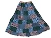 Womens Maxi Skirt Blue Patchwork Gypsy Long Skirts