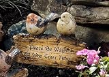 BIRDS garden stake SIGN planter yard PEACE BE WITH YOU