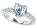 2.35 cts 925 Sterling Silver 14K White Gold Plated Genuine Heart Shape Aquamarine Engagement Ring