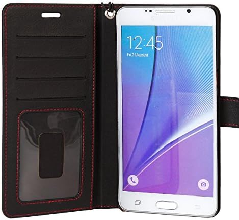Galaxy Note 7 Case, Aceabove Galaxy Note 7 Purse Wallet Case Cover - PU Leather Flip Folio Card Wallet Purse for Samsung Galaxy Note 7 [BLACK]