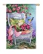 Wicker Chair Bouquet Silk Reflections Garden Size Flag