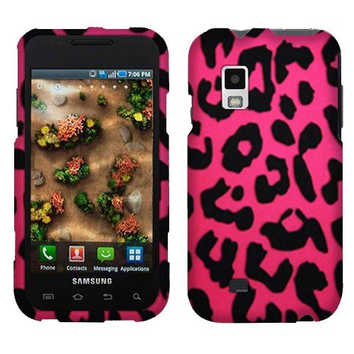 Pink Leopard 2D Silver Texture Faceplate Hard Plastic Protector Snap-On Cover Case For Samsung Fascinate i500 Galaxy S
