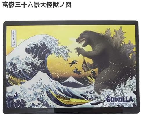Folcart GODZILLA Thirty-six Views of Mount Fuji with Monster Mousepad ukiyo-e from Japan