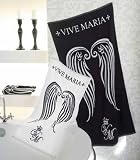 Global Labels G 32 301 VM1 130 Duschtuch Vive Maria weiß/schwarz 70 x 140 cm