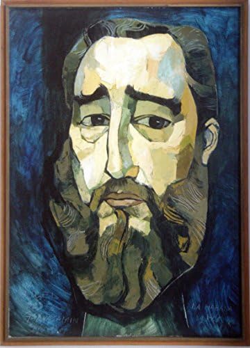 Guayasamin Oswaldo, titulo: ,Retrato de Fidel LITHOGRAPHY TECNIQUE 38X28 cmts . PAPER BFK France (WATERMARK) edition 100