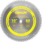 Oshlun SBL-100080 10 inch 80 Tooth HI-ATB Saw Blade with 5/8 inch Arbor for Melamine and Laminates
