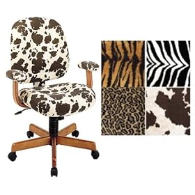 OFFICE STAR WORK SMART TIGER ANIMAL PRINT DESK CHAIR WITH OAK WOOD FRAME 4470-244 by Chairs ObiwanSales