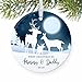 1st Christmas as Mommy & Daddy 2016, New Parents Ornament, Deer Family Porcelain Ornament, 3