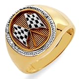10k Yellow Gold Racing Ring (.02 cttw, J-K Color, I2-I3 Clarity)
