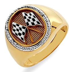 10k Yellow Gold Racing Ring
