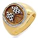Jewelry : 10k Yellow Gold Racing Ring (.02 cttw, J-K Color, I2-I3 Clarity)