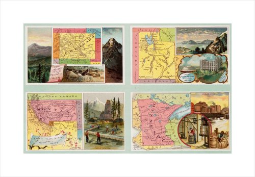 Colorado, Utah, Montana, Minnesota, 1889 by Arbuckle Bros.,21.7 in. x 15.2 in.