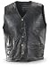 Mosaic Leather Biker Vest Black