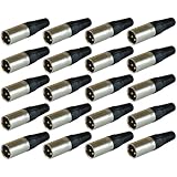 GLS Audio XLR MALE Plugs Connectors XLR-M Plug - 20 Pack