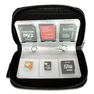 Memory Card Case Holder , E LV Premium Quality Protective 22 Slots SD Card Carrying Case - Portable Memory Card Storage Wallet / Pouch Case - BLACK