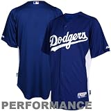 MLB Majestic L.A. Dodgers Batting Practice Performance Jersey - Royal Blue-White (XX-Large)