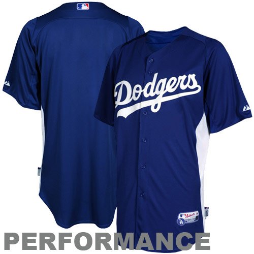 Majestic L.A. Dodgers Batting Practice Performance Jersey - Royal Blue-White (XX-Large)