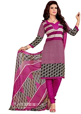 PARISHA Pink Printed Un-stitched Chudidar Suit 2SJS2001