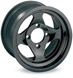 AMS Black Cast Aluminum Rear Wheel - 12x7, 4/110, 2+5 * , Material: Aluminum, Color: Black 0021270A-BLK