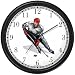 Hockey Player No.2 Ice Skating Theme Ice Skating Wall Clock by WatchBuddy Timepieces (Slate Blue Frame)