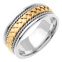 14K White Gold Two-Tone Twisted Rope Mens Wedding Band Ring 8.5mm