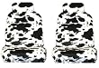 White Black Cow Animal Print Front Bucket Seat Cover w/ Headrest - Universal-Fit Set of 2