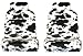 White Black Cow Animal Print Front Bucket Seat Cover w/ Headrest - Universal-Fit Set of 2
