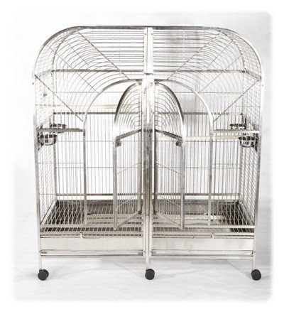 Huge Double Macaw Cage In Surgical Grade Stainless Steel