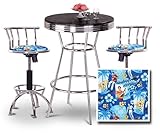 Chrome Bar Table & 2 Chrome Adjustable 24