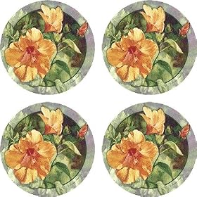 Set of Four Orange Hibiscus Occasion Coasters - Style VSH3 by Thirstystone