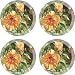 Set of Four Orange Hibiscus Occasion Coasters - Style VSH3