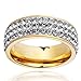 VNOX Women Stainless Steel Eternity Ring CZ Cubic Zirconia Circle Round,Gold Plated,7mm Width,Size 11