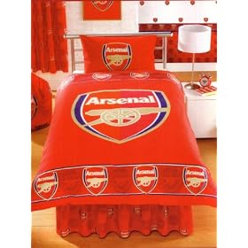 Arsenal Duvet Cover and Pillowcase FC Border Crest Design Bedding 