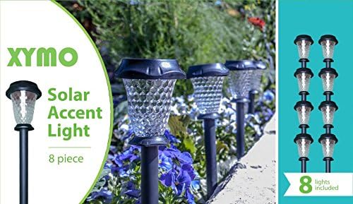 XYMO Solar-Powered LED Accent Lights, 8-pack, Plastic