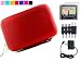 Hard Cube Carrying Case for Tomtom 4.3 Inch GPS Xl 330s Go 740 Go 930t + Wall Charger + Screen Protector Kit (Red)