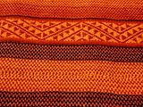 Detail of Handmade Orange and Black Wool Textile Blanket, Pisac Market, Peru Stretched Canvas Poster Print by Cindy Miller Hopkins, 36x48