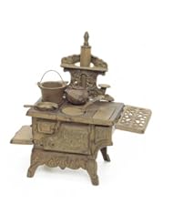 Cast Iron Miniature Stove Set ~ Cresent with Cookware
