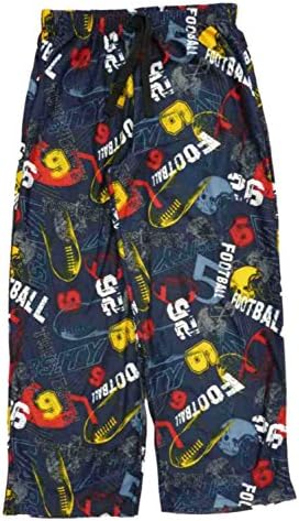 Jelli Fish Kids Boys Blue Football Themed Flannel Sleep Pants Pajama Bottoms
