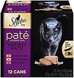 SHEBA PREMIUM PATE in Natural Juices Variety Pack-12 ct. (Beef, Chicken, Salmon) Wet Food for Cats