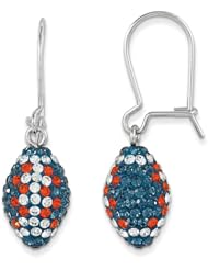 Sterling Silver Swarovski Elements Denver Spirit Football Earrings