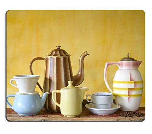 Luxlady Natural Rubber Mousepads IMAGE ID 31402554 vintage coffee pots free copy space