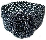 Just Give Me Jewels Mixed Gunmetal Rose Stretch Seed Bead Bracelet
