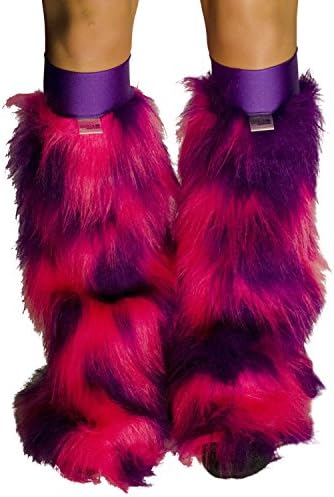 KryptiK Women's Fluffies Purple Hot Pink Boot Covers One Size Purple Kneebands