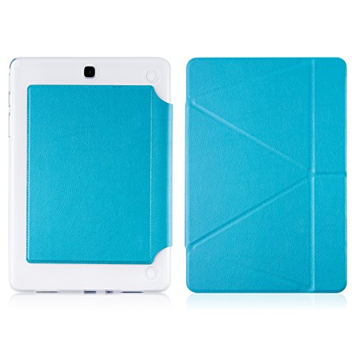 Galaxy Tab A 9.7 Case - ORIGAMI Silicone Back with Leather Smart Cover for Samsung Galaxy Tab A 9.7, Blue