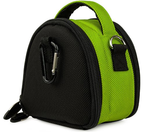 Green Limited Edition Camera Bag Carrying Case with battery charger, battery charger, memory cards, and accessories Pocket for Olympus FE-4050 FE-5040 FE-5050 SH-21 Stylus-5010 Stylus-7040 Stylus-7050 Stylus-9000 Stylus Tough-3000 Stylus Touch 6020 Stylus Touch-8010 T-10 T-110 TG-310 TG-320 TG-610 TG-810 VG-110 VG-120 VG-150 VG-160 VG-170 VG-320 VH-120 VR-320 VR-330 VR-340 VR-350 VR-360 Point and Shoot Digital Camera