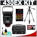 Photo : Canon 430EX Speedlite Flash + 4 Batteries & Charger + Tripod + Case for Canon Rebel XS, XSi, XT, XTi, EOS 1D, 5D, 30D, 40D & 50D EOS Digital SLR Cameras