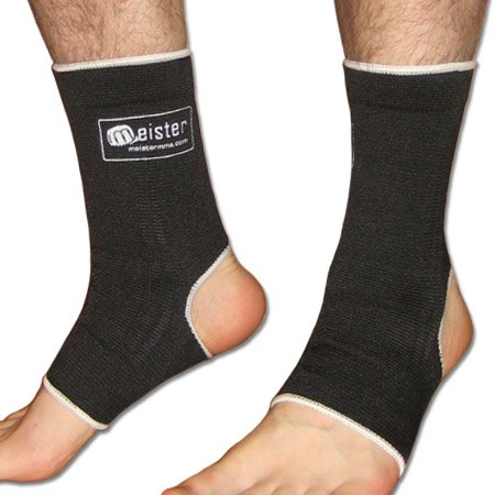 Muay Thai MMA Ankle Support Wraps (Pair) - Black