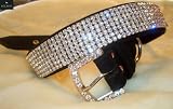 Hundehalsband Strass 77cm mit über 540 verarbeiteten Strass Steinen aus Art Wild Leder