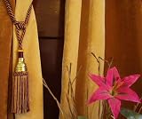 Review Indian Selections  / Pair Fancy 2 Color handmade Curtain Tieback / Tiebacks / Tassel / Tassels with wooden disc