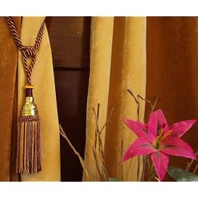 Pair Fancy 2 Color handmade Curtain Tieback Tiebacks Tassel Tassels with wooden disc